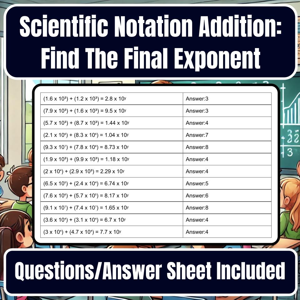Scientific Notation Addition: Find The Final Exponent Jeopardy Math Review I0016