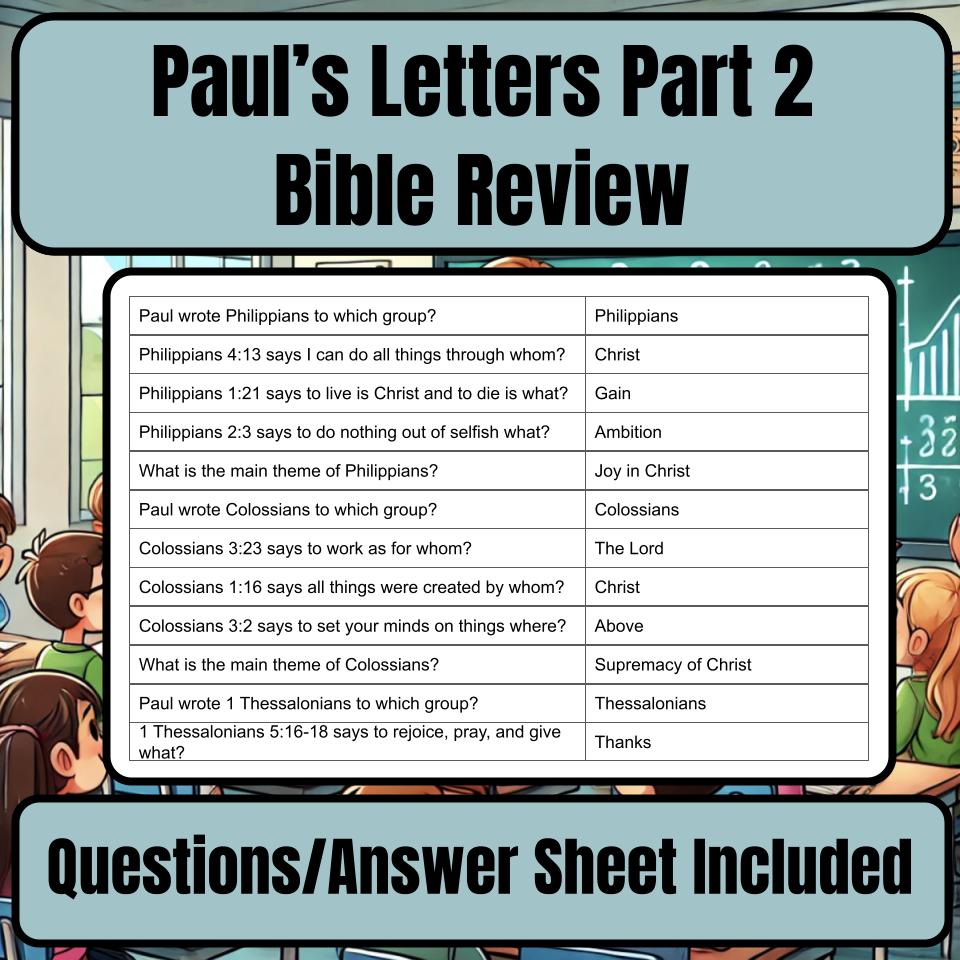 Pauls Letters Part 2 Jeopardy Bible B0016