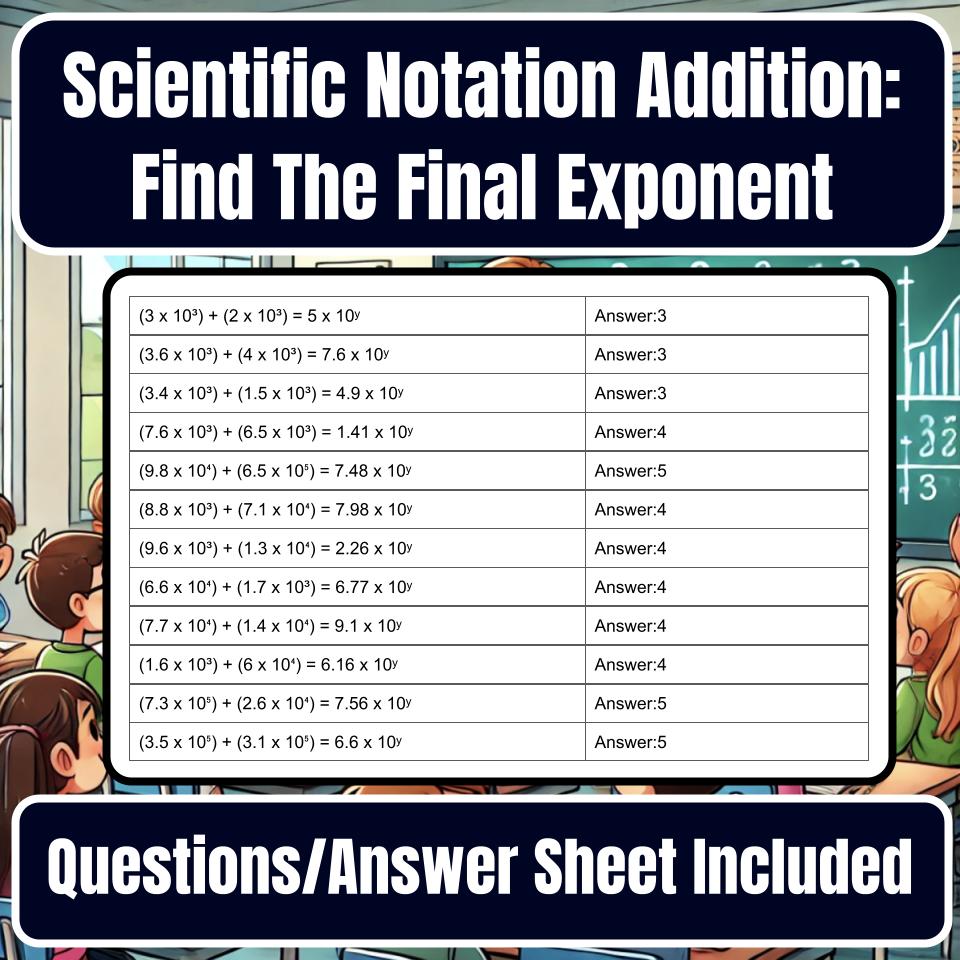 Scientific Notation Addition: Find The Final Exponent Jeopardy Math Review I0016