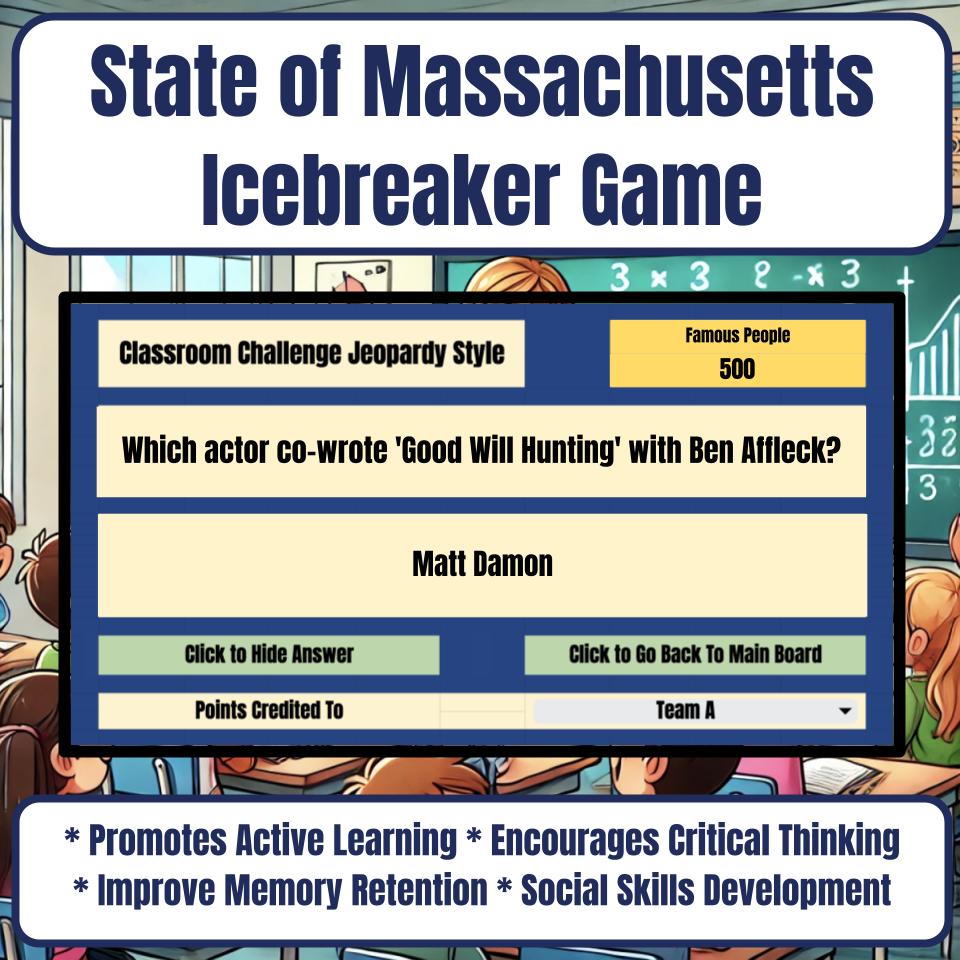 State of Massachusetts Jeopardy Game I0016