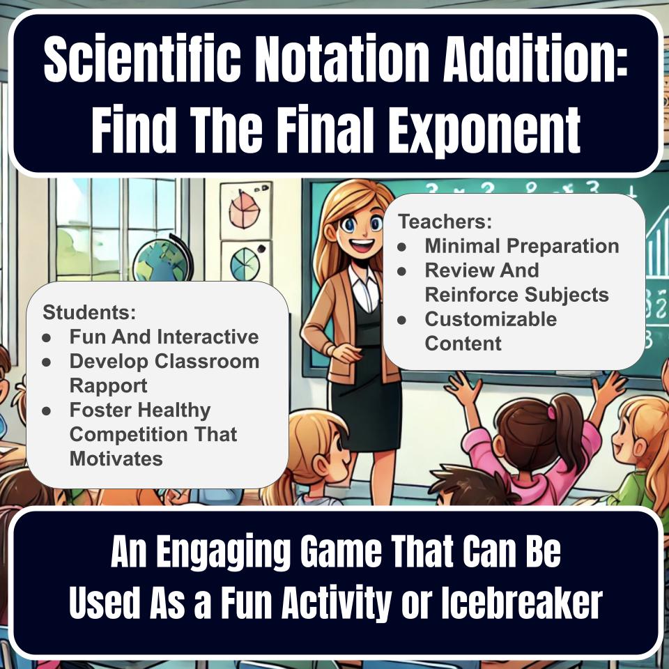 Scientific Notation Addition: Find The Final Exponent Jeopardy Math Review I0016