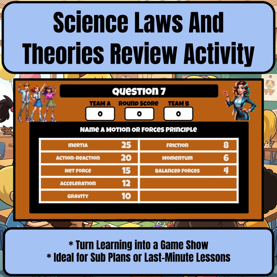 Science Laws And Theories Science Review Family Feud Style Game Activity CF0017