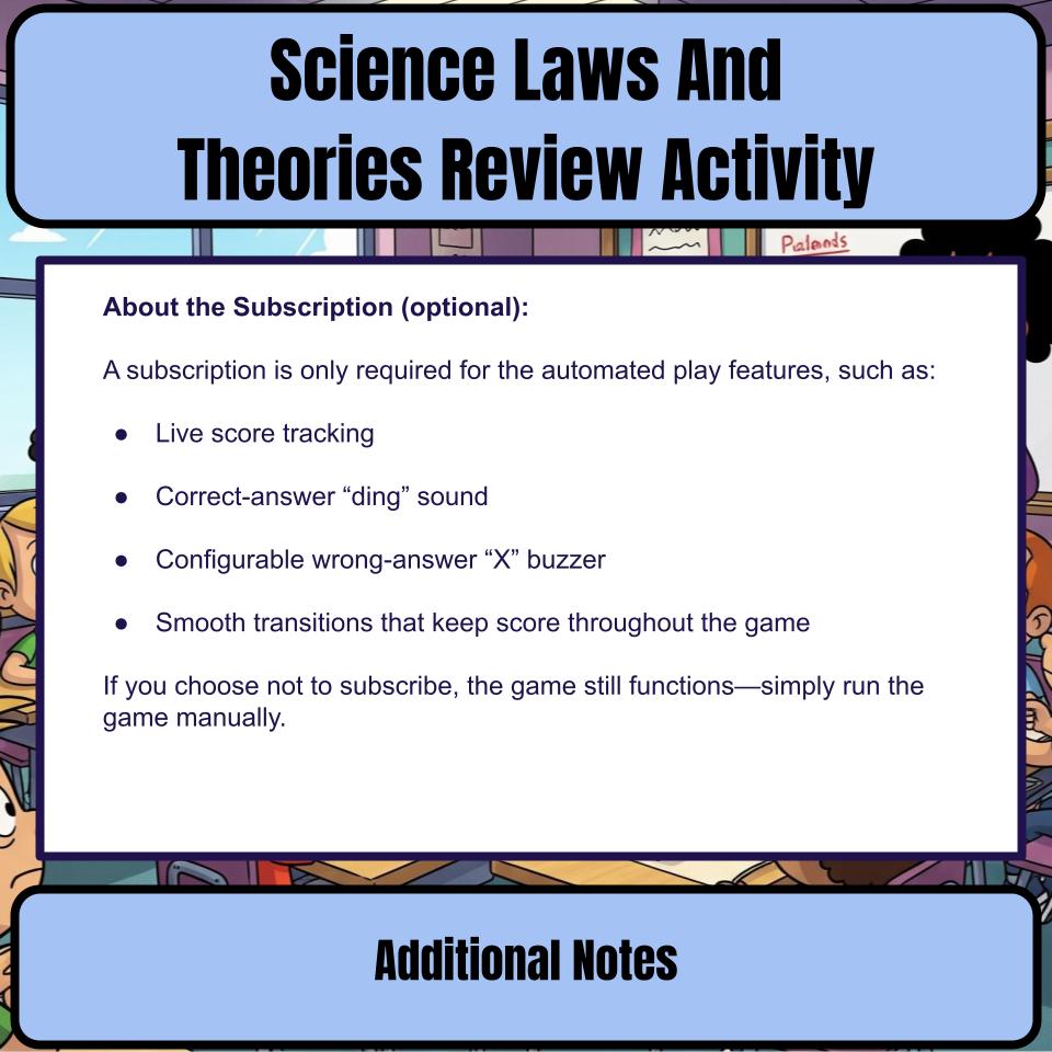 Science Laws And Theories Science Review Family Feud Style Game Activity CF0017