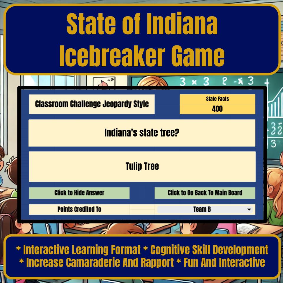 State of Indiana Jeopardy Game I0017