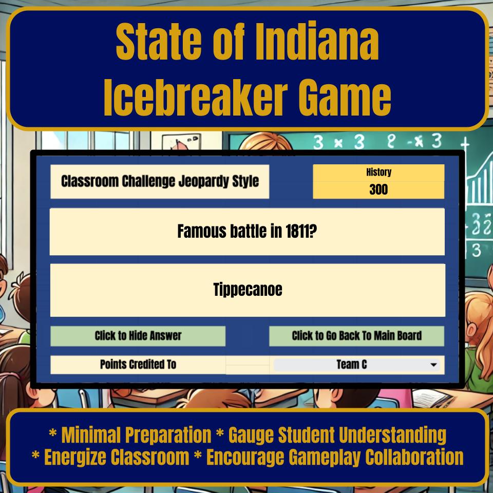 State of Indiana Jeopardy Game I0017