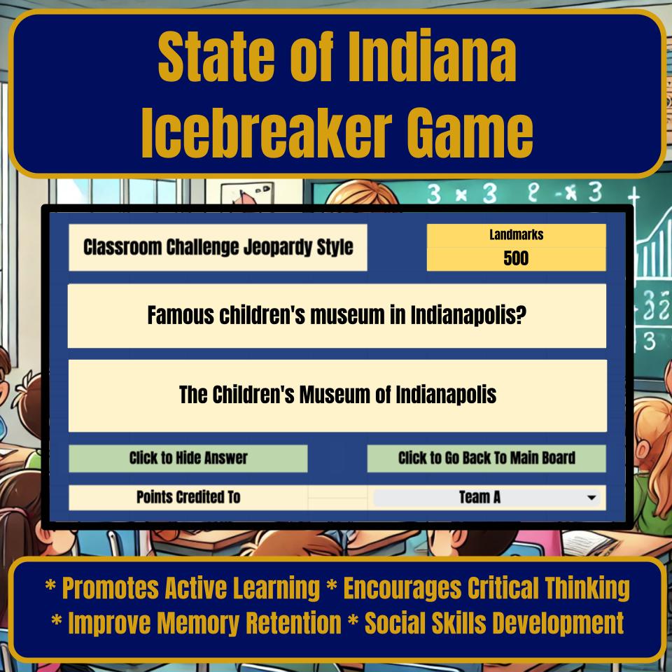 State of Indiana Jeopardy Game I0017