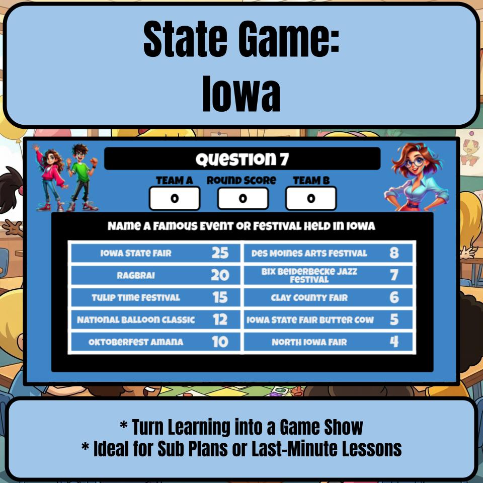 Iowa Social Studies Family Feud Review Game CF0018