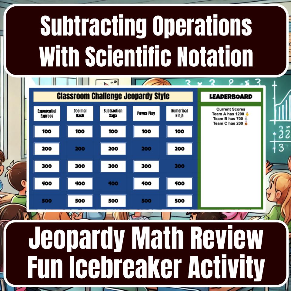 Subtracting Operations With Scientific Notation Jeopardy Math Review I0018