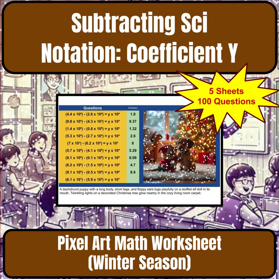 Subtracting Scientific Notation: Finding Resulting Coefficient Y Pixel P0018