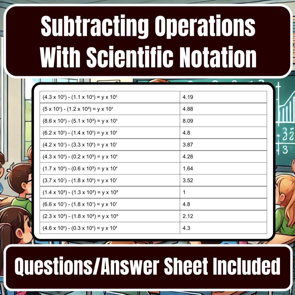 Subtracting Operations With Scientific Notation Jeopardy Math Review I0018