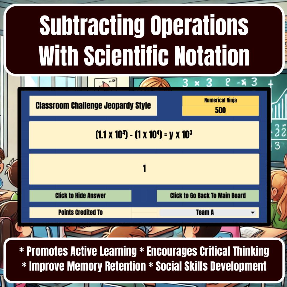Subtracting Operations With Scientific Notation Jeopardy Math Review I0018