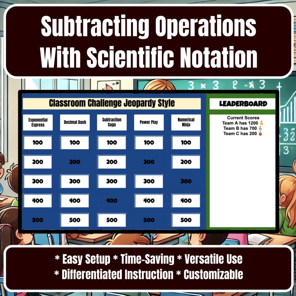 Subtracting Operations With Scientific Notation Jeopardy Math Review I0018