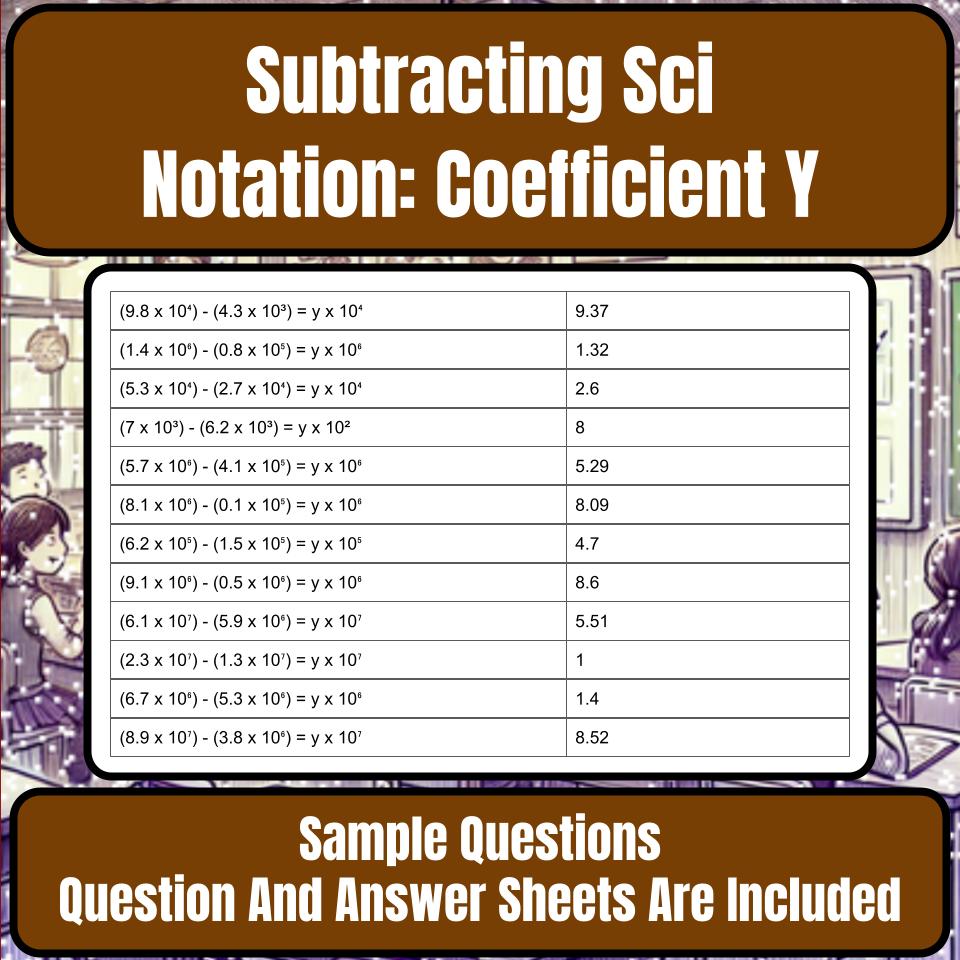 Subtracting Scientific Notation: Finding Resulting Coefficient Y Pixel P0018