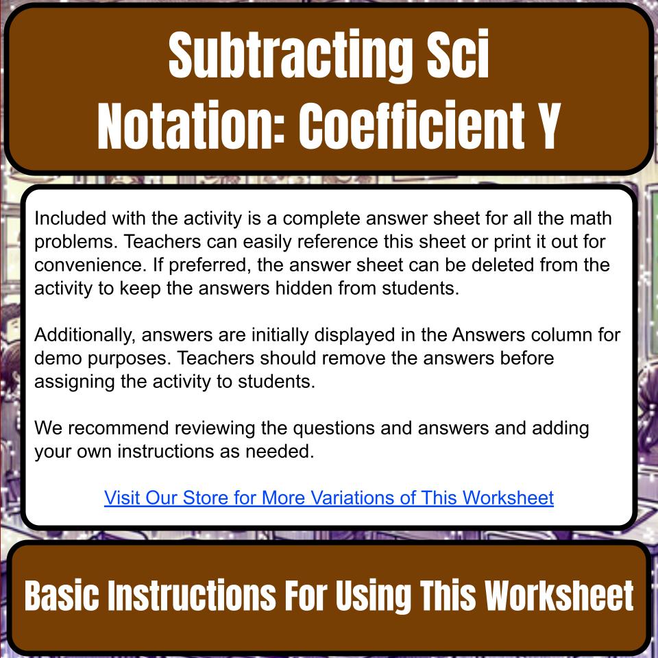 Subtracting Scientific Notation: Finding Resulting Coefficient Y Pixel P0018