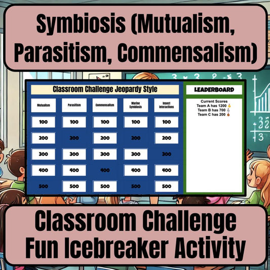 Symbiosis (Mutualism, Parasitism, Commensalism) Jeopardy Science Review I0183