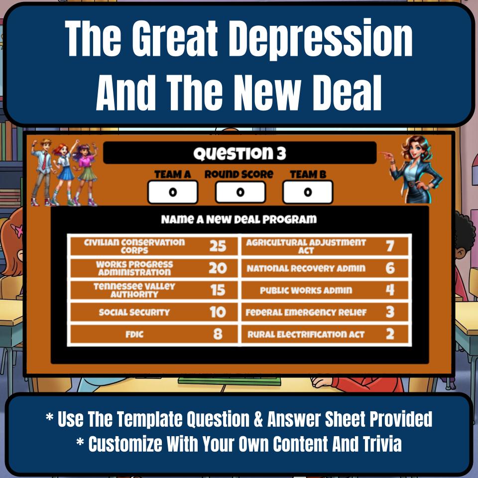 The Great Depression And The New Deal Review Feud CF0183