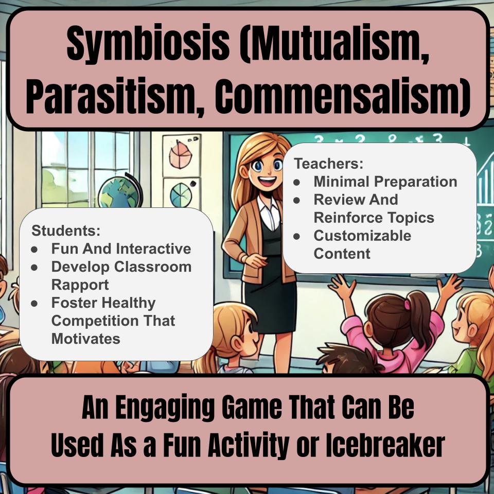 Symbiosis (Mutualism, Parasitism, Commensalism) Jeopardy Science Review I0183