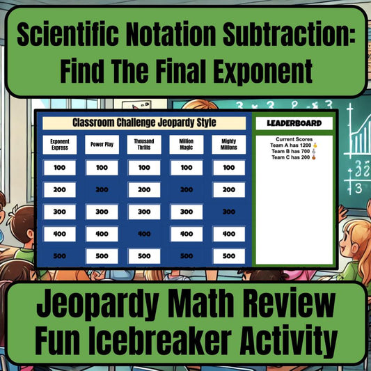 Scientific Notation Subtraction: Find The Final Exponent Jeopardy Review I0019