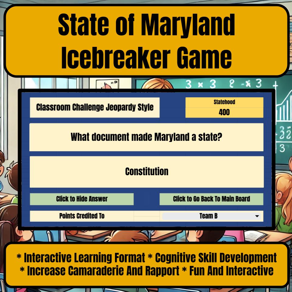 State of Maryland Jeopardy Game I0019