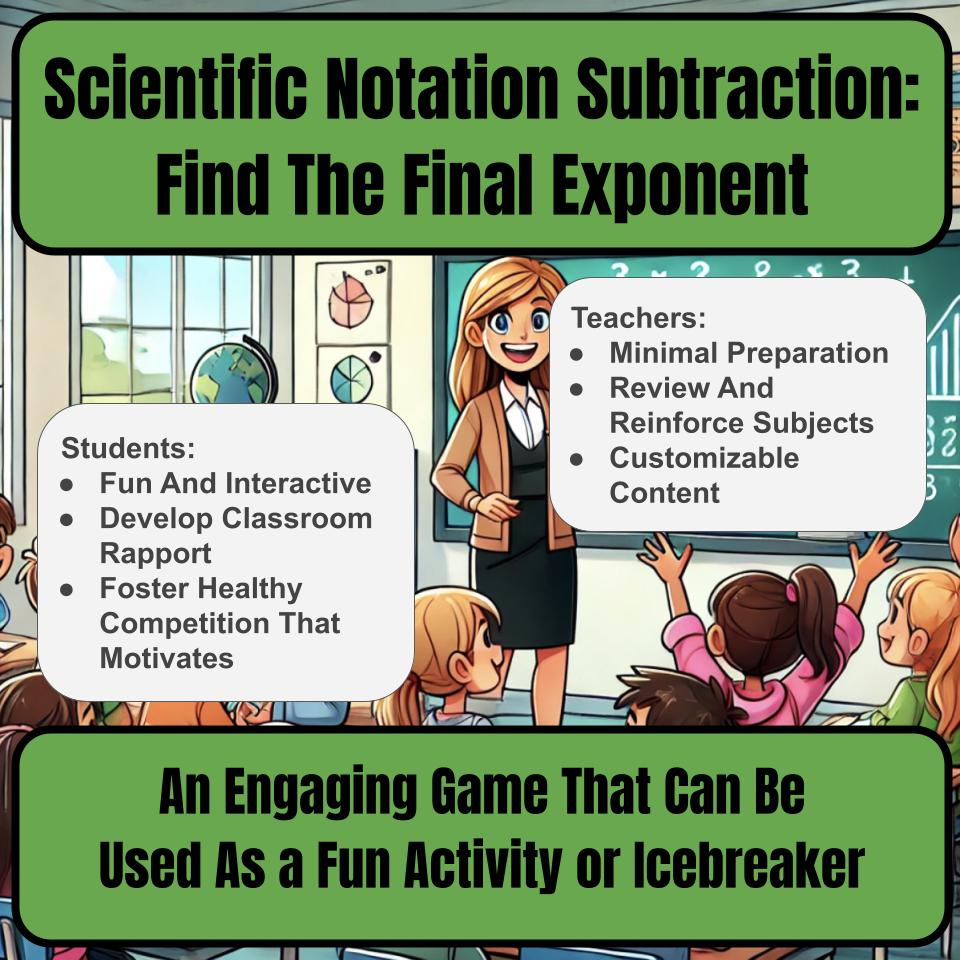Scientific Notation Subtraction: Find The Final Exponent Jeopardy Review I0019