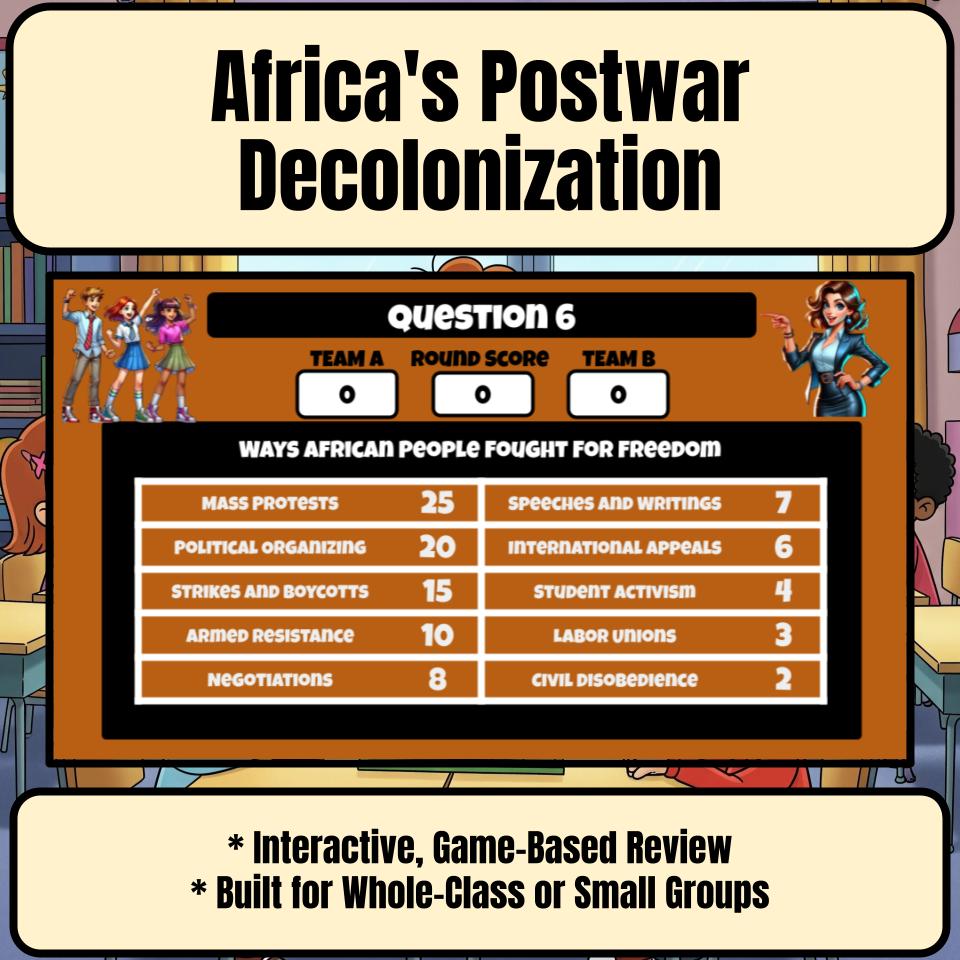 Africa'S Postwar Decolonization Family Feud Style Game Review Activity CF0199