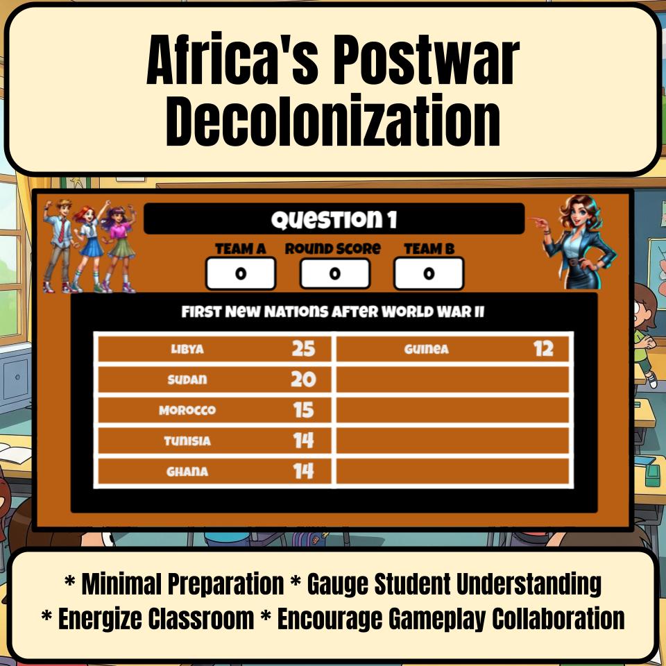 Africa'S Postwar Decolonization Family Feud Style Game Review Activity CF0199