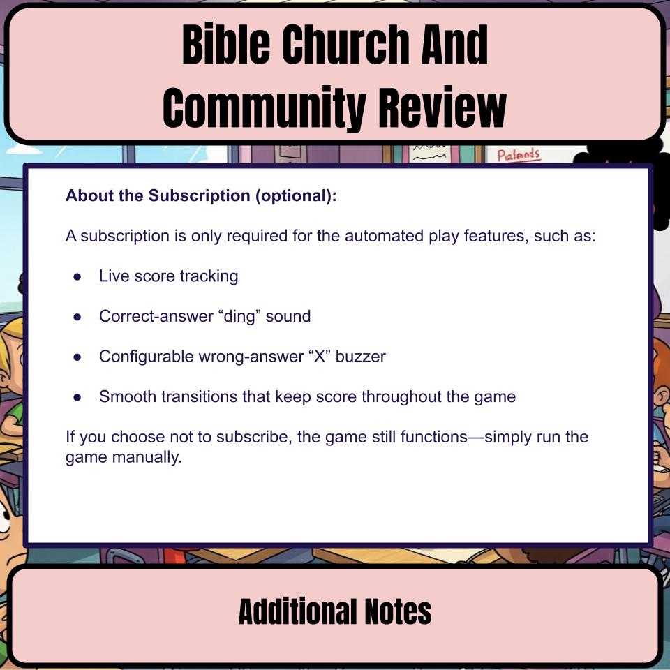 Bible Church And Community Feud Review BF0002