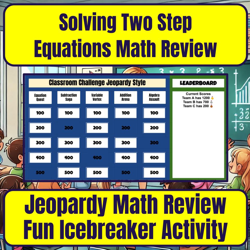 Jeopardy Solving Two Step Equations Math Review I0002