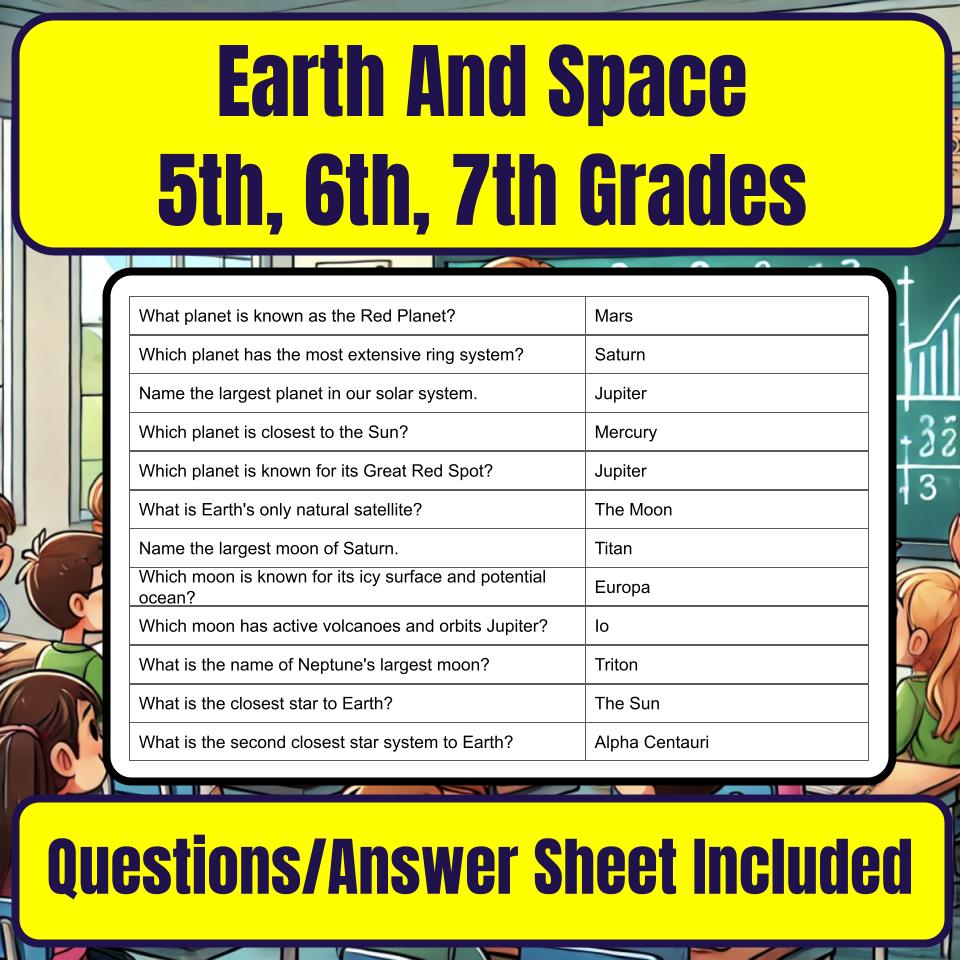Earth And Space, 5Th Grade, 6Th Grade, 7Th Grade Jeopardy Science Review I0002