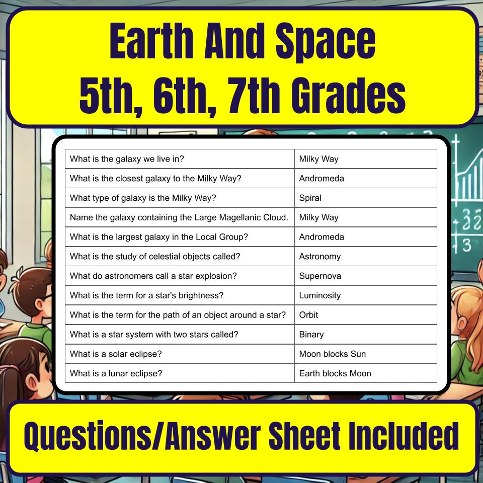 Earth And Space, 5Th Grade, 6Th Grade, 7Th Grade Jeopardy Science Review I0002