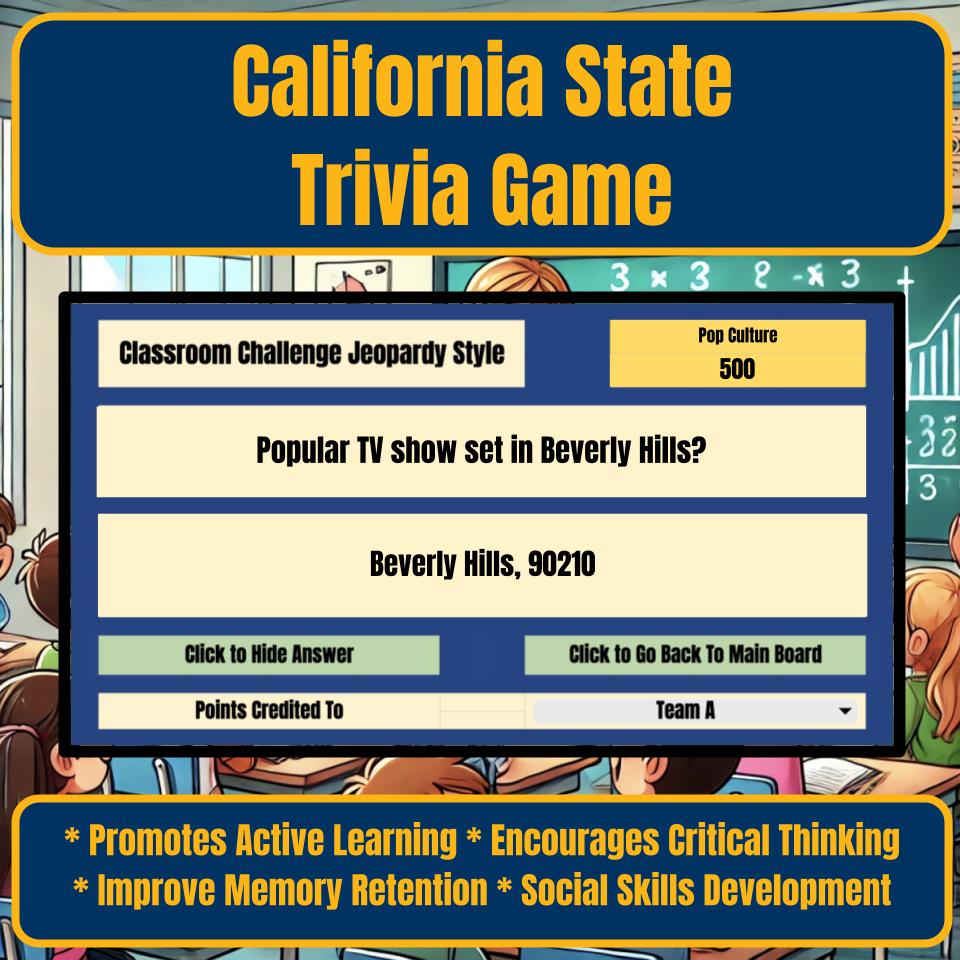 State of California Jeopardy Game I0002