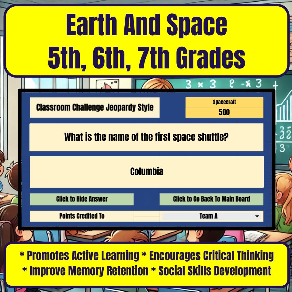 Earth And Space, 5Th Grade, 6Th Grade, 7Th Grade Jeopardy Science Review I0002