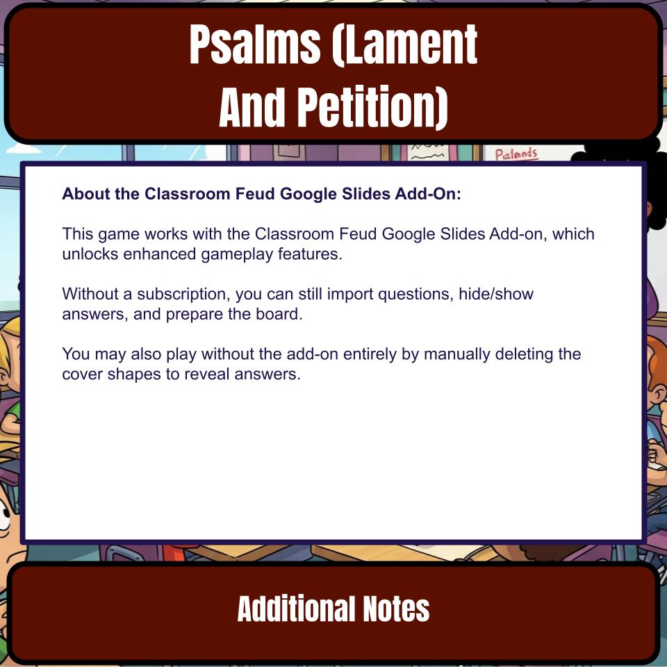 Psalms (Lament And Petition) Feud Review BF0020