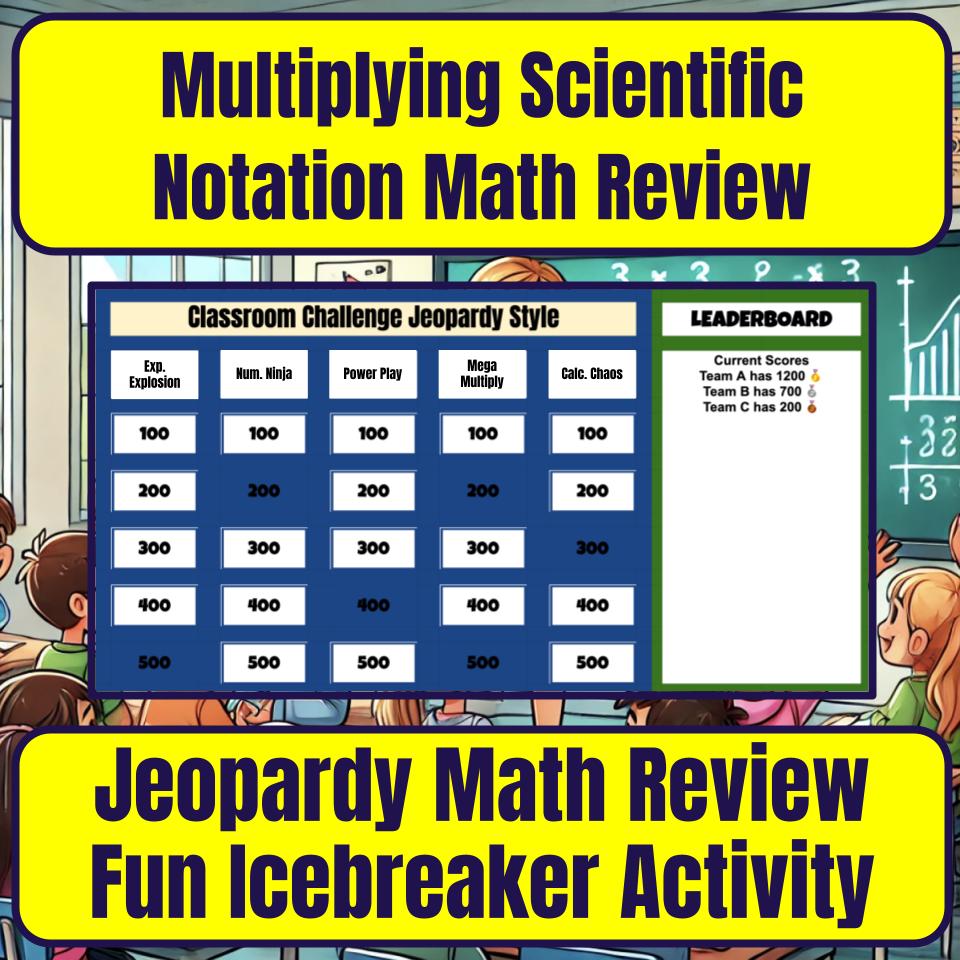 Jeopardy Multiplying Scientific Notation Math Review Activity I0020