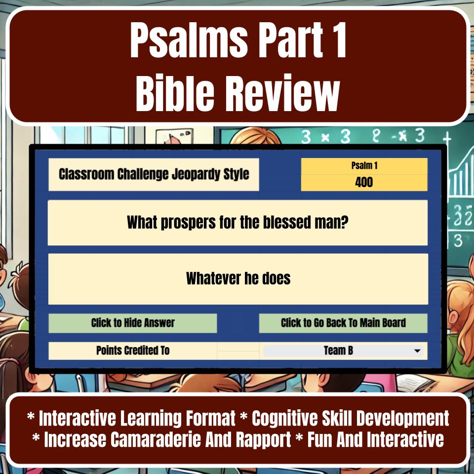 Psalms Part 1 Jeopardy Bible B0020
