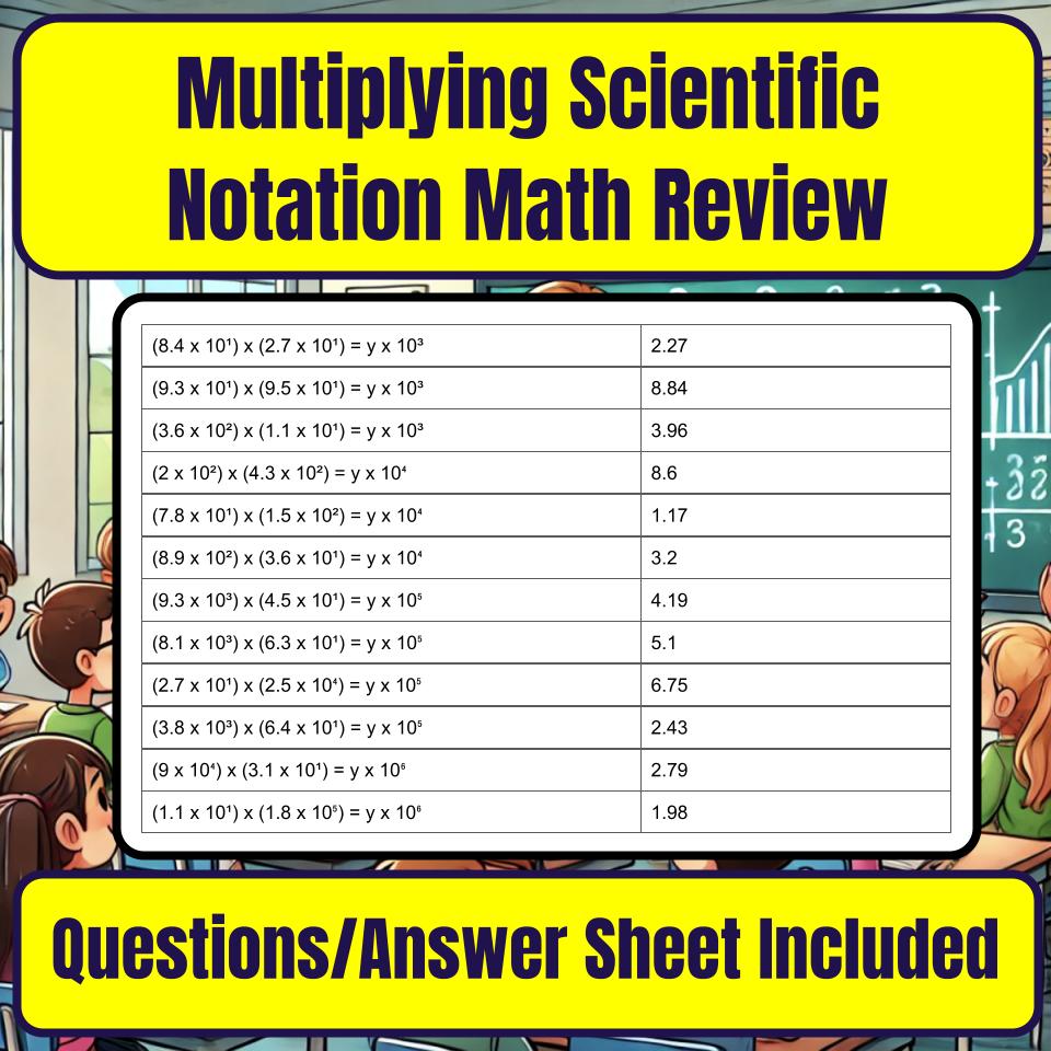 Jeopardy Multiplying Scientific Notation Math Review Activity I0020