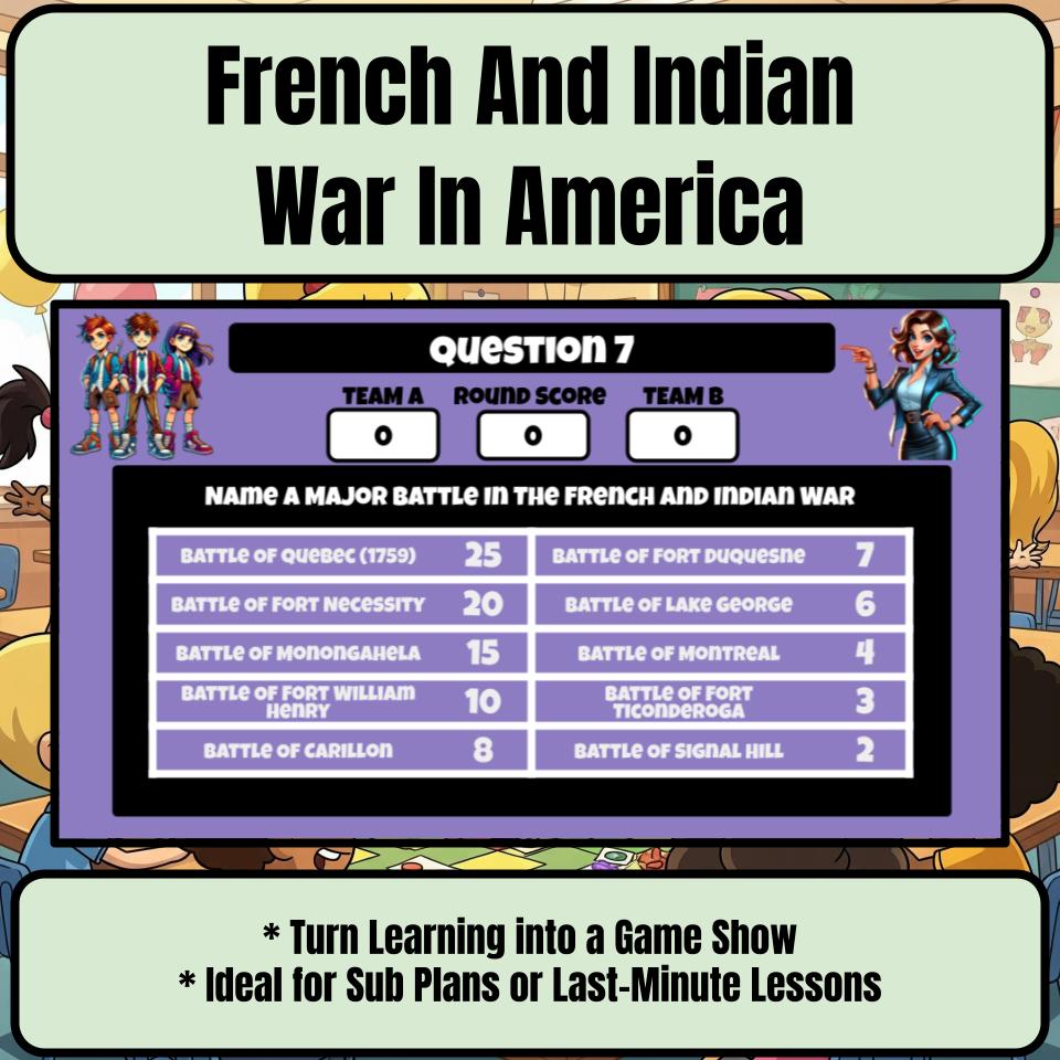 French And Indian War In America Feud Review Game CF0200