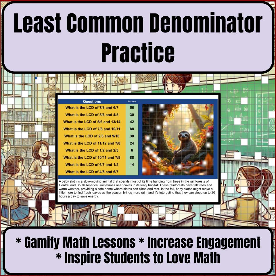 Least Common Denominator Practice Mystery Picture P0202