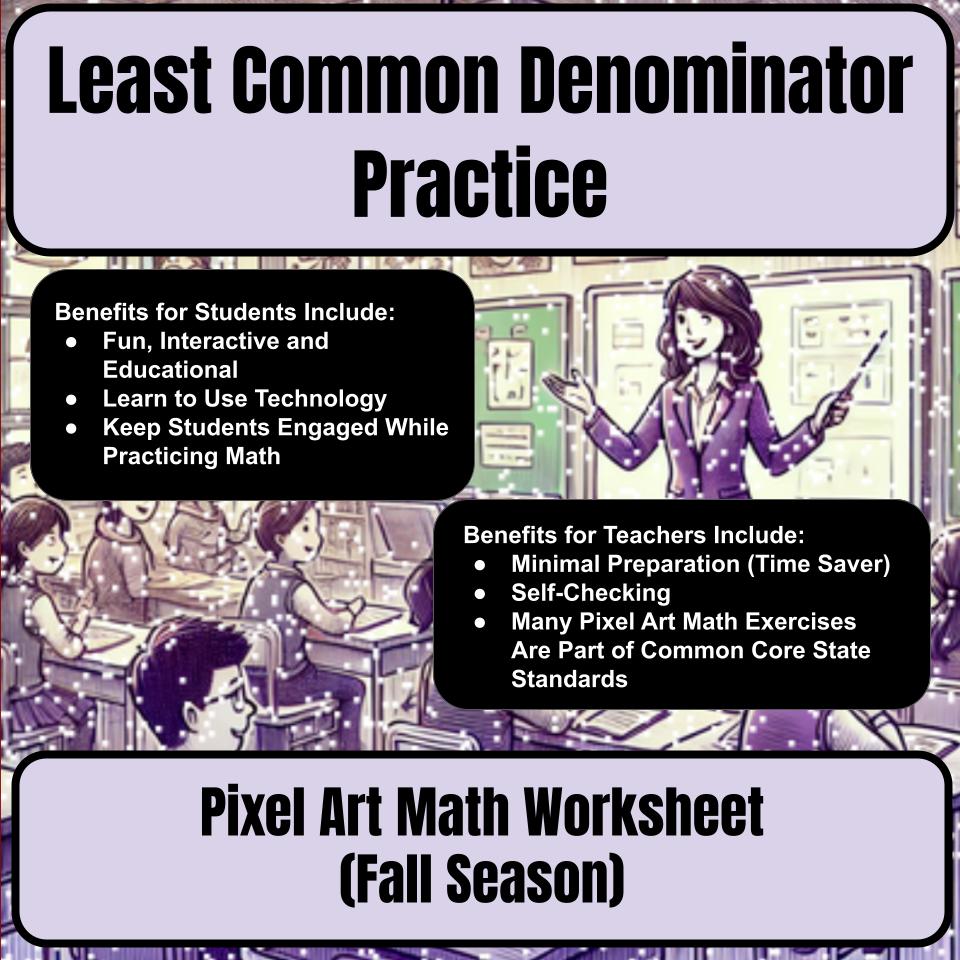 Least Common Denominator Practice Mystery Picture P0202