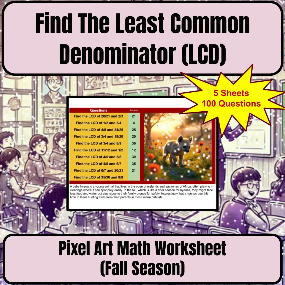 Find The Least Common Denominator (Lcd) Mystery Picture P0203