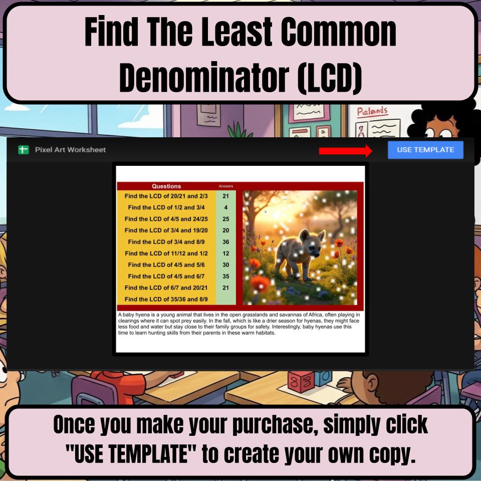 Find The Least Common Denominator (Lcd) Mystery Picture P0203