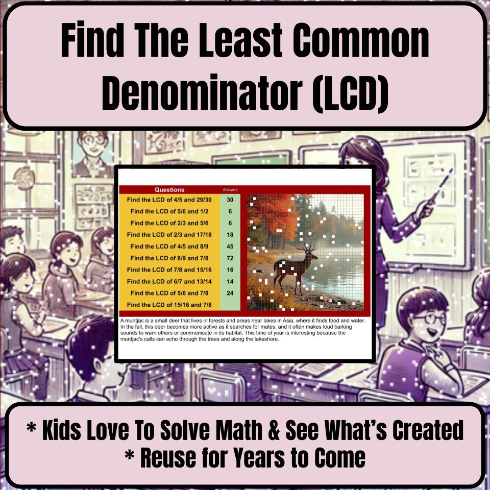 Find The Least Common Denominator (Lcd) Mystery Picture P0203