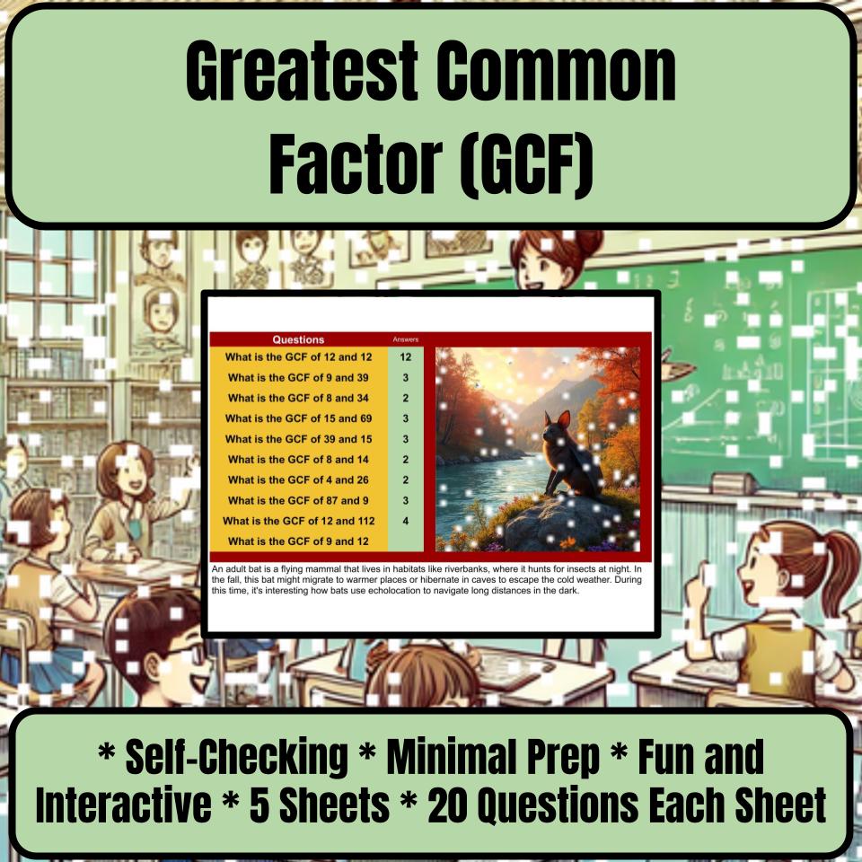 Greatest Common Factor (Gcf) Mystery Picture P0208