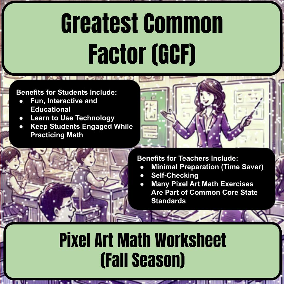 Greatest Common Factor (Gcf) Mystery Picture P0208