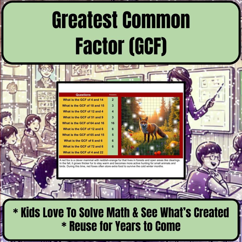 Greatest Common Factor (Gcf) Mystery Picture P0208