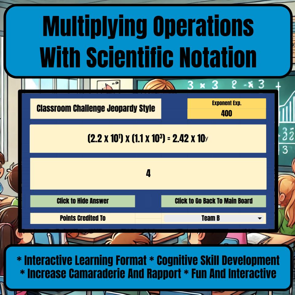 Multiplying Operations With Scientific Notation Jeopardy Math Review I0021