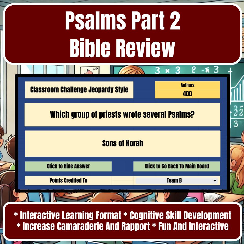 Psalms Part 2 Jeopardy Bible B0021