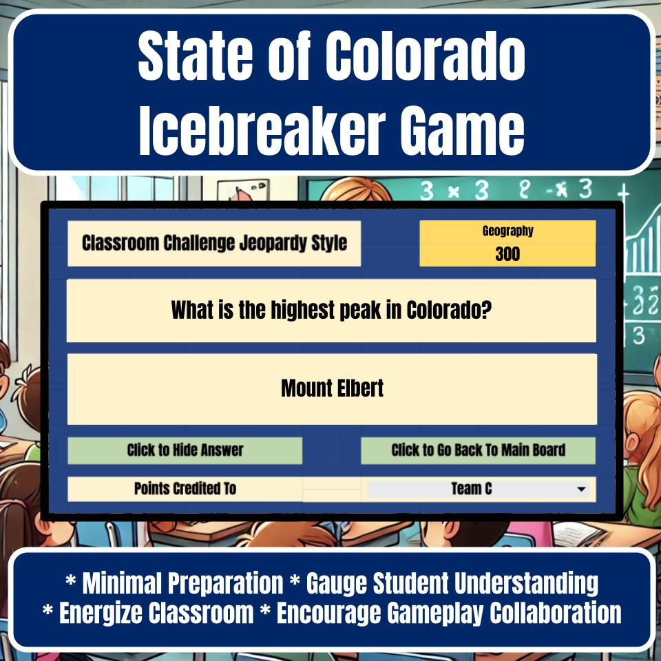 State of Colorado Jeopardy Game I0021