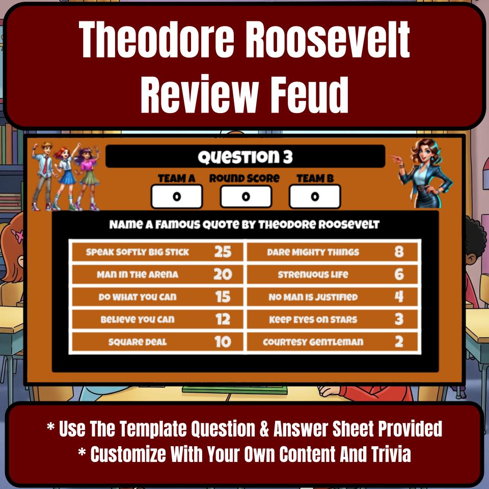 Theodore Roosevelt Feud Review Game CF0021