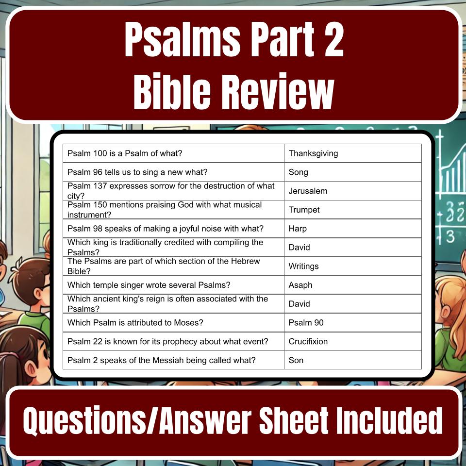 Psalms Part 2 Jeopardy Bible B0021
